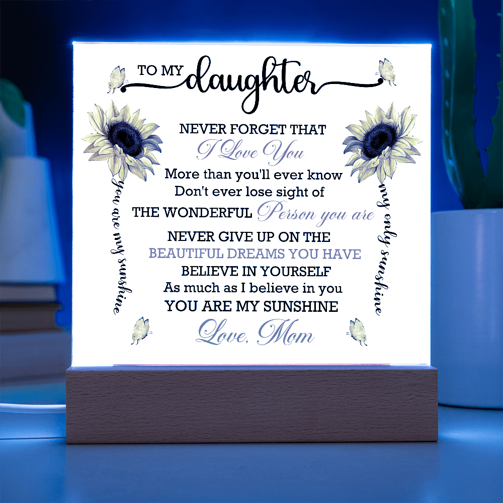 To My Granddaughter - Acrylic Square Plaque Gift