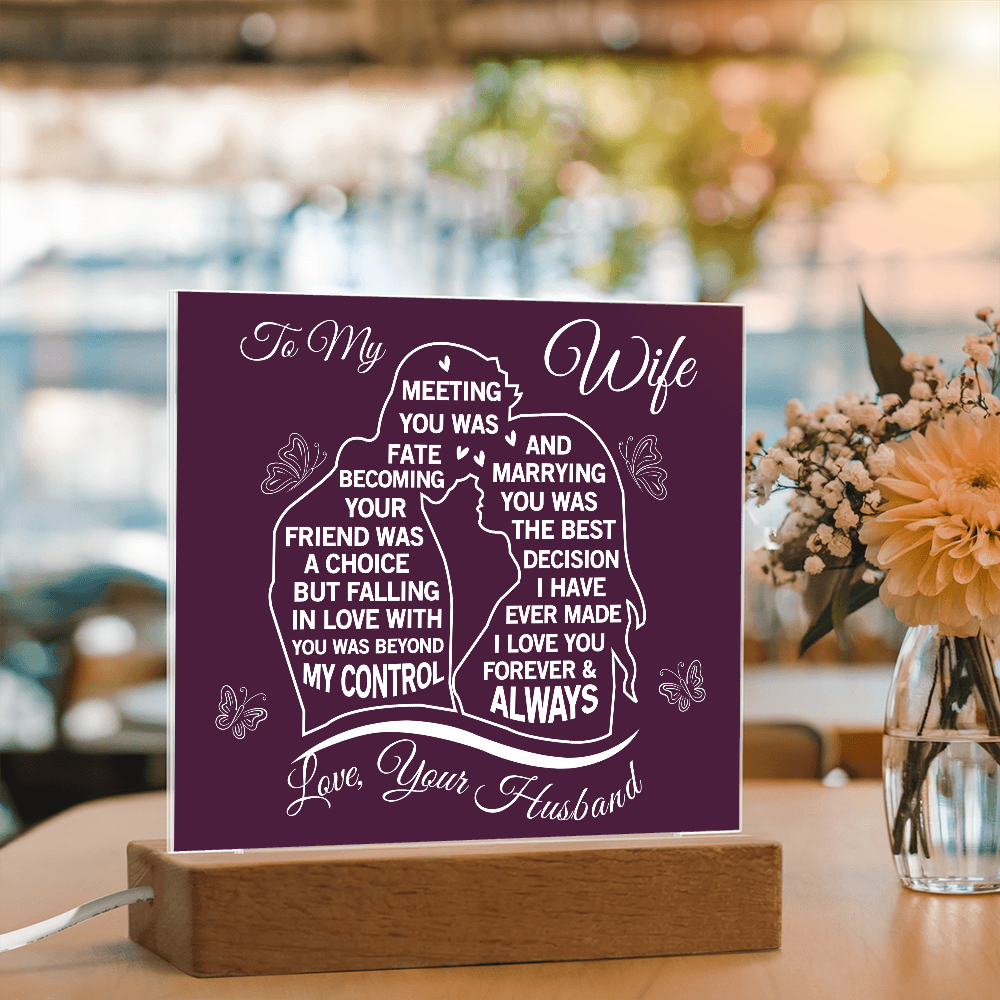 To My Wife - Acrylic Square Plaque Gift