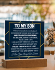 To My Son - Acrylic Square Plaque Gift