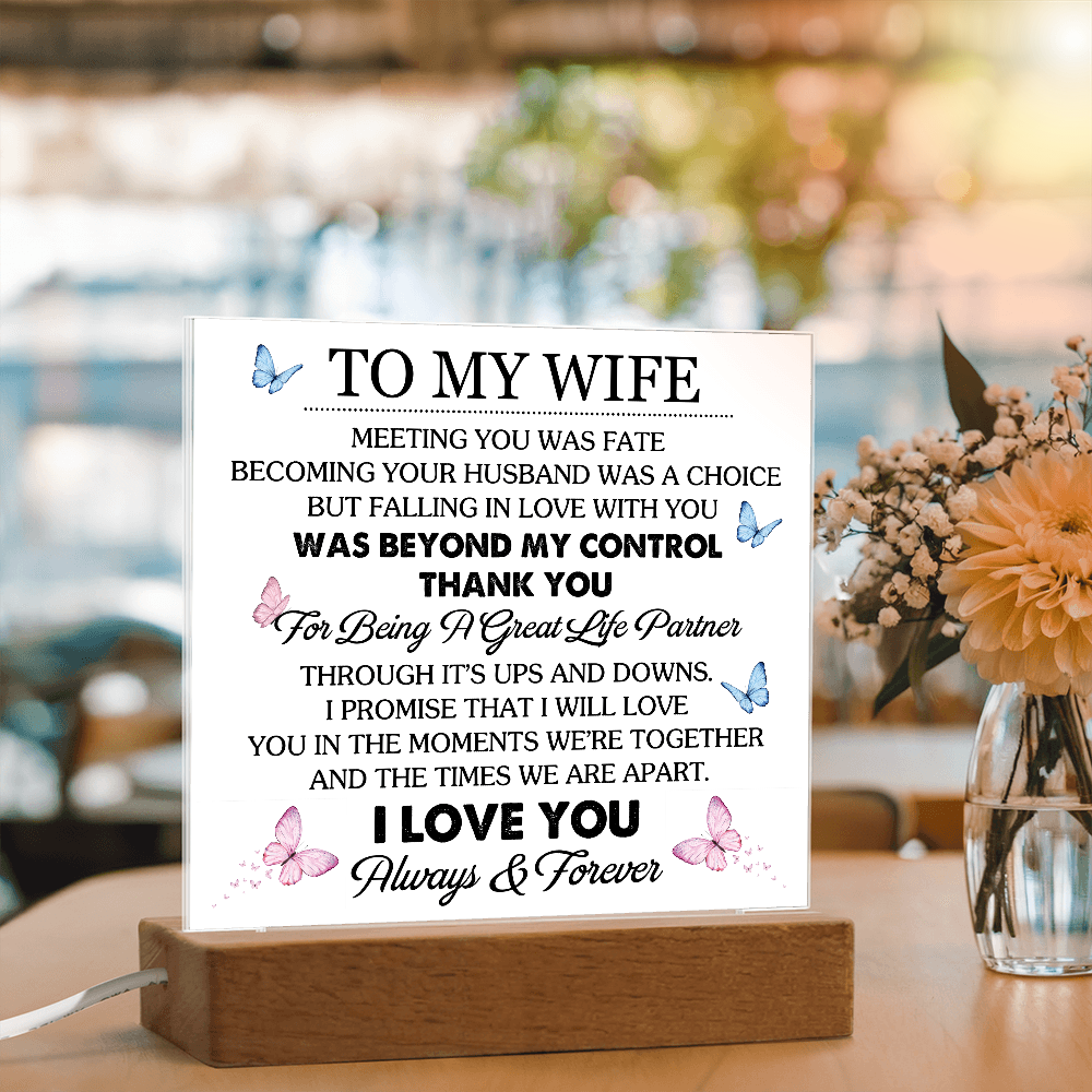 To My Wife - Acrylic Square Plaque Gift