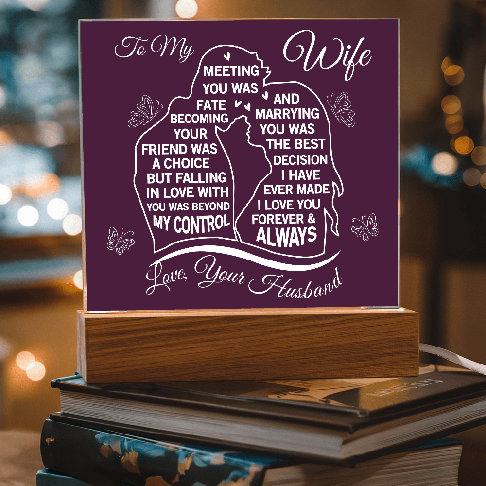 To My Wife - Acrylic Square Plaque Gift
