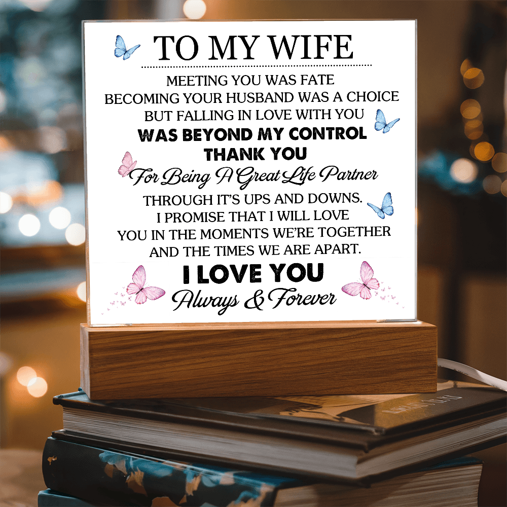 To My Wife - Acrylic Square Plaque Gift