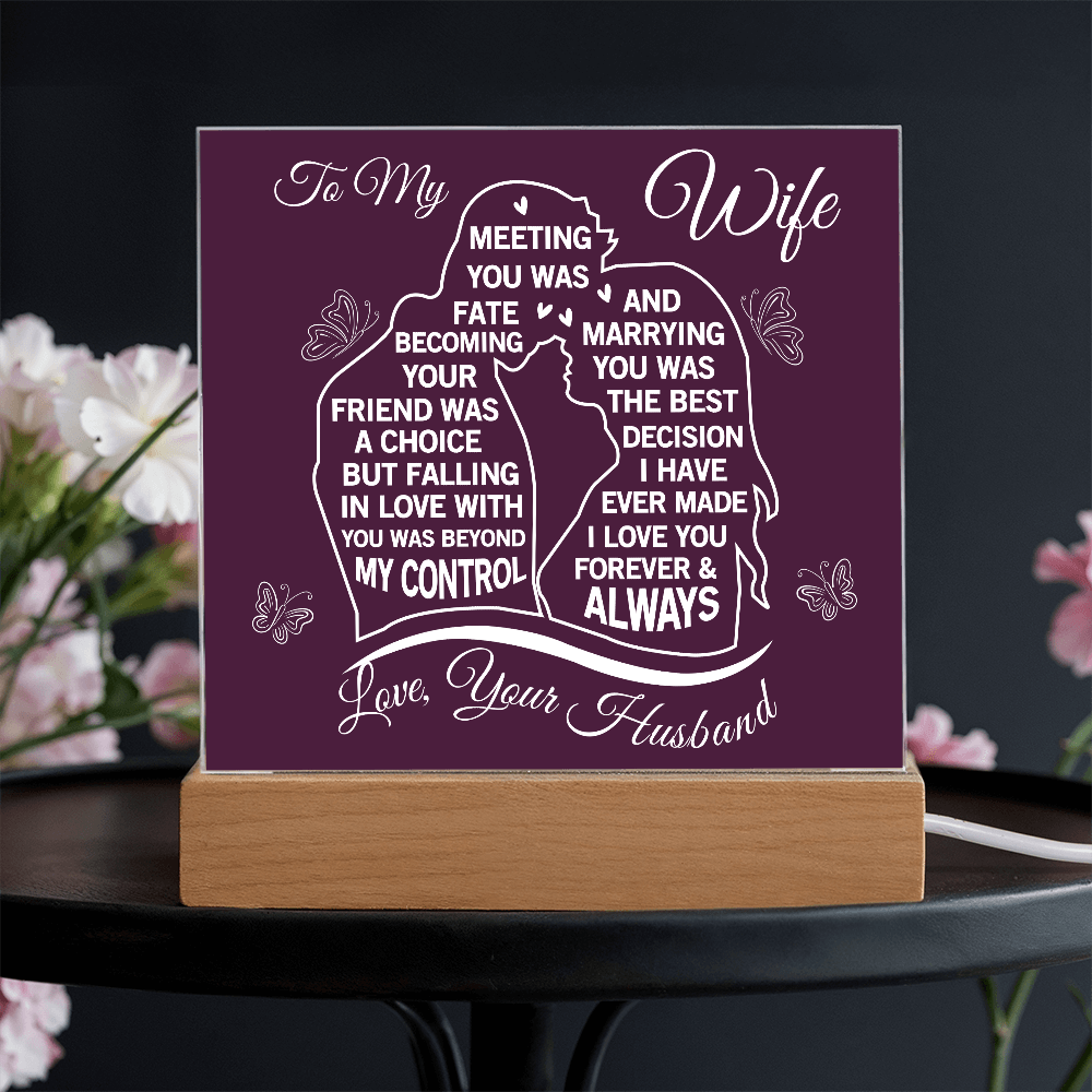 To My Wife - Acrylic Square Plaque Gift