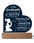 To My Granddaughter - Acrylic Heart Plaque Gift