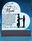 To My Son - Acrylic Heart Plaque Gift From Mom