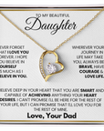 To My Beautiful Daughter - Love Dad - Forever Love Necklace Gift Set - LK001
