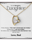 To My Beautiful Daughter - Love Dad - Forever Love Necklace Gift Set - LK005