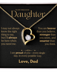 To My Precious Daughter - Love Dad - Forever Love Necklace Gift Set - LK007