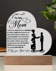 To My Son - Acrylic Heart Plaque Gift From Mom