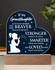 To My Granddaughter - Acrylic Heart Plaque Gift