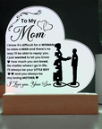 To My Son - Acrylic Heart Plaque Gift From Mom