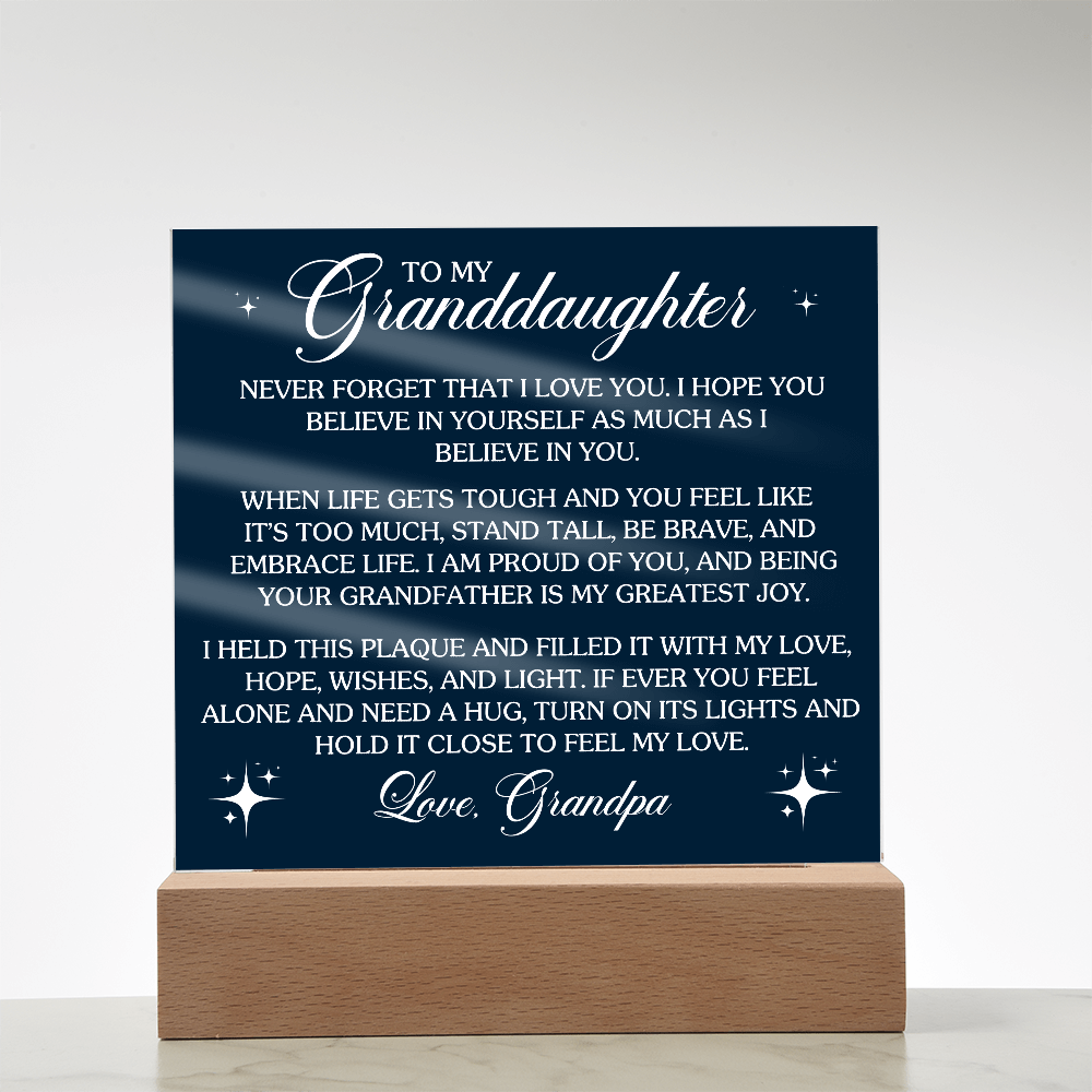 To My Granddaughter - Acrylic Square Gift