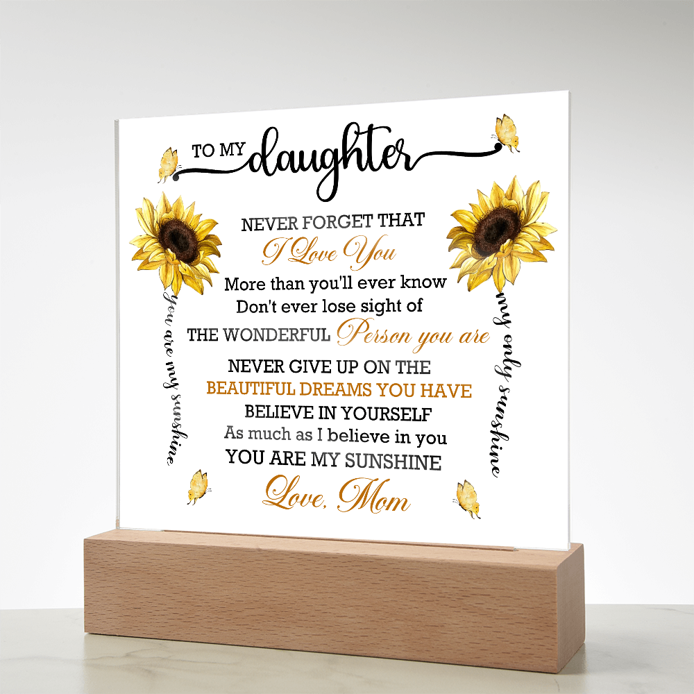 To My Granddaughter - Acrylic Square Plaque Gift