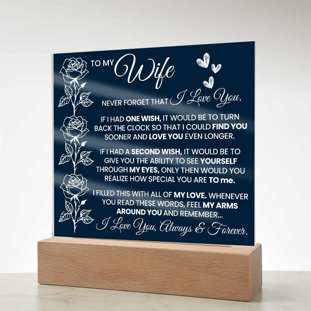 To My Wife - Acrylic Square Plaque Gift