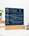 To My Wife - Acrylic Square Plaque Gift