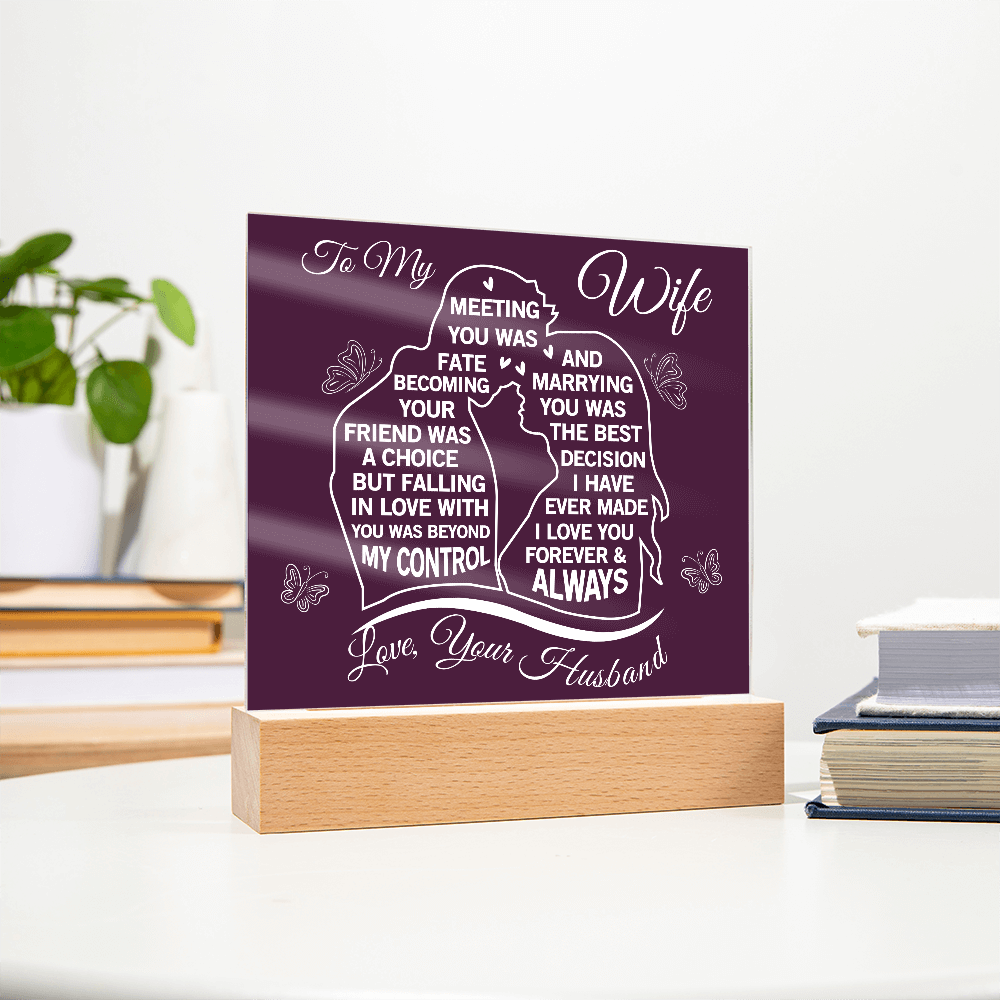 To My Wife - Acrylic Square Plaque Gift