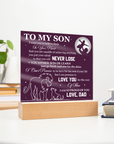 To My Son - Acrylic Square Plaque Gift From Dad
