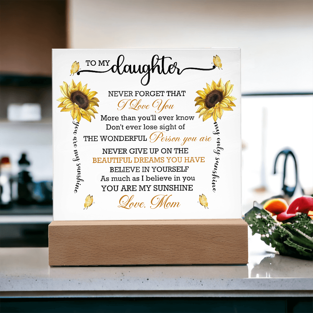 To My Granddaughter - Acrylic Square Plaque Gift