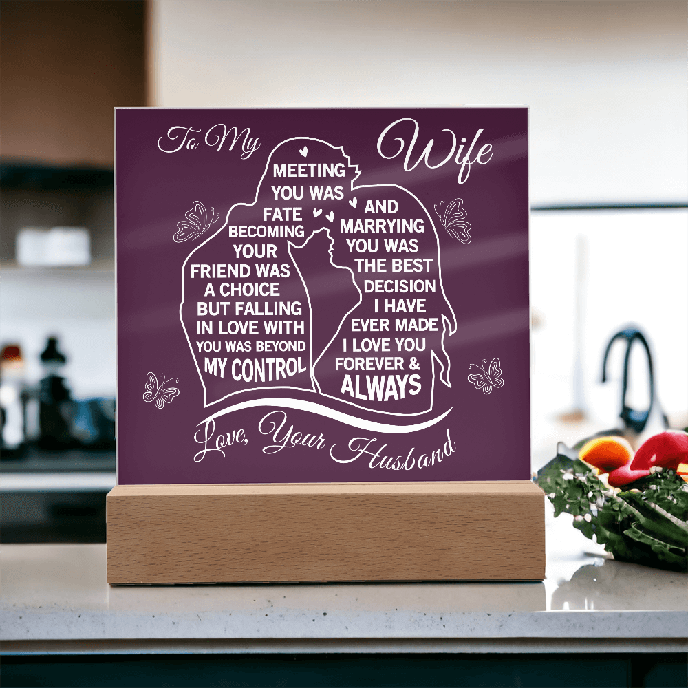To My Wife - Acrylic Square Plaque Gift