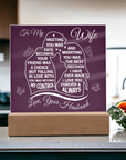 To My Wife - Acrylic Square Plaque Gift