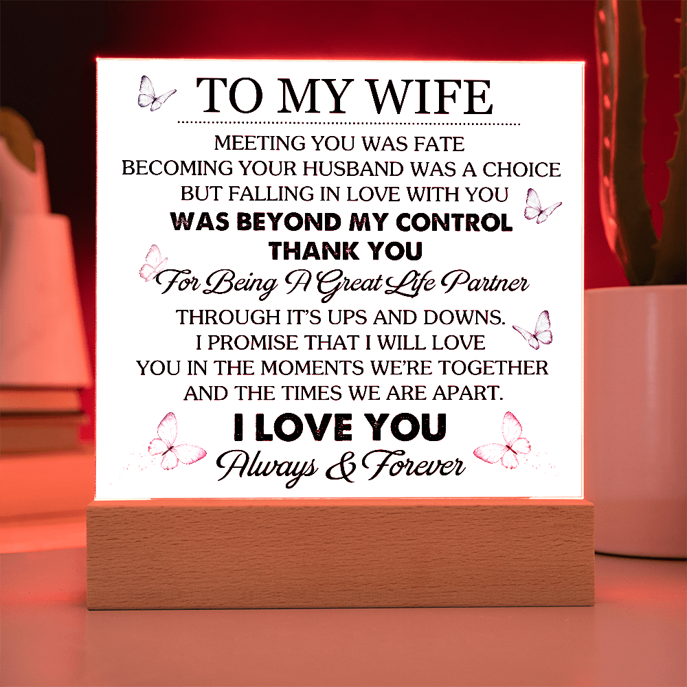 To My Wife - Acrylic Square Plaque Gift