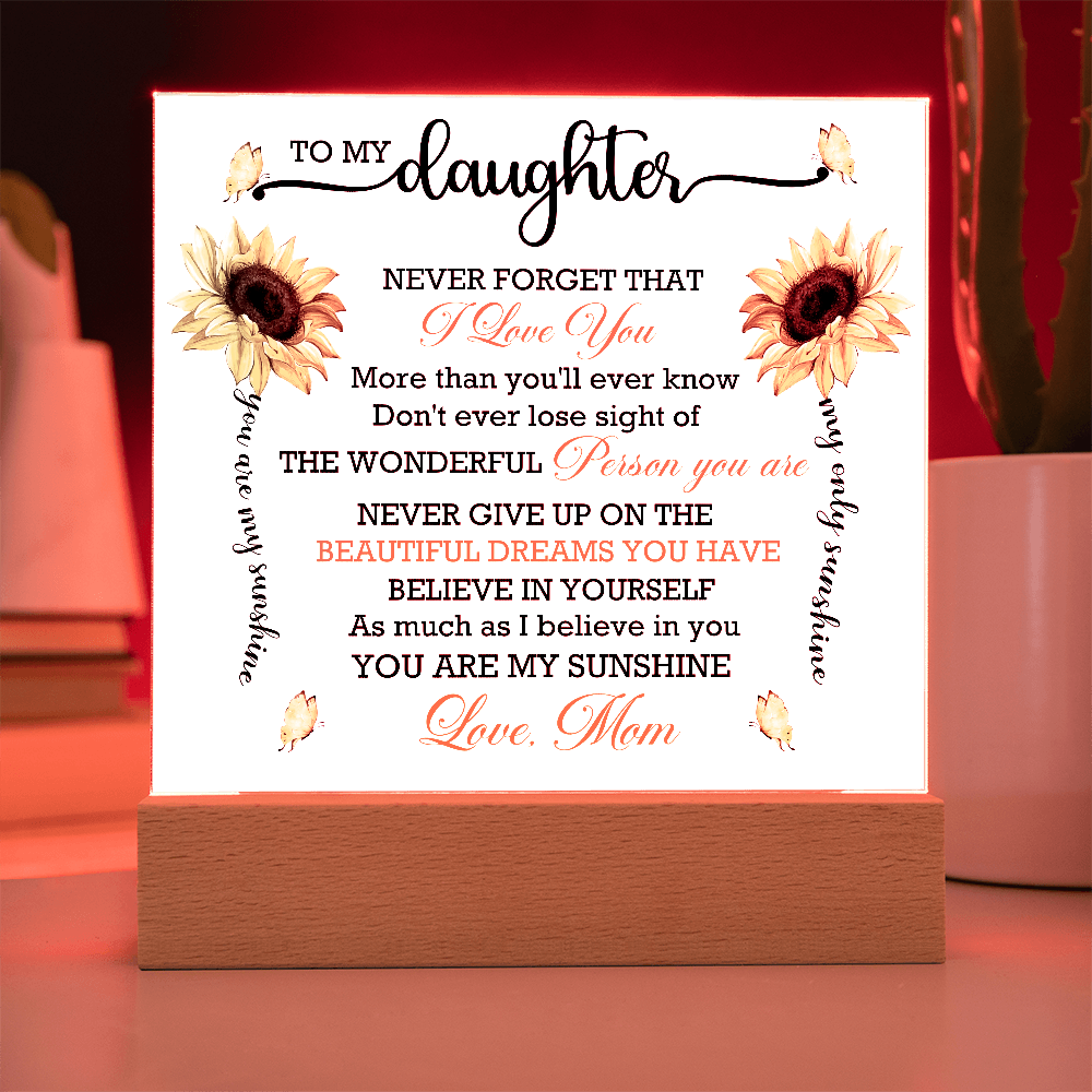 To My Granddaughter - Acrylic Square Plaque Gift