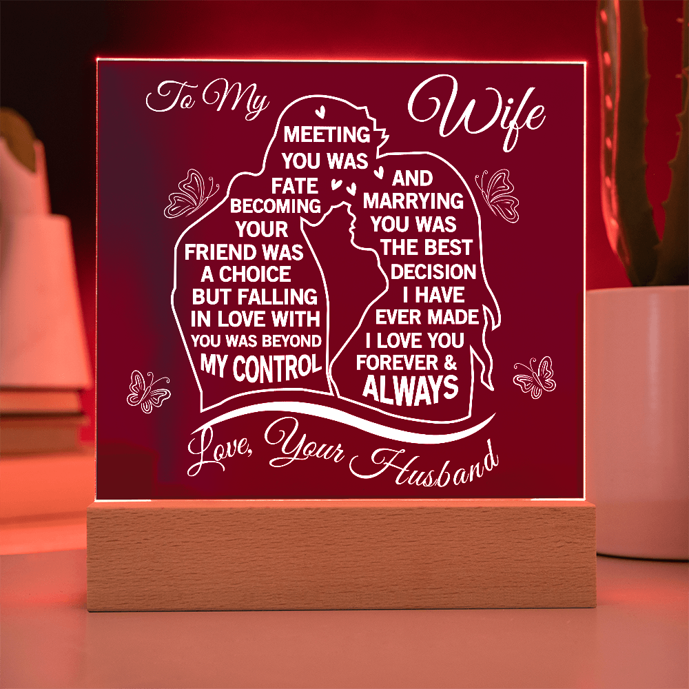 To My Wife - Acrylic Square Plaque Gift