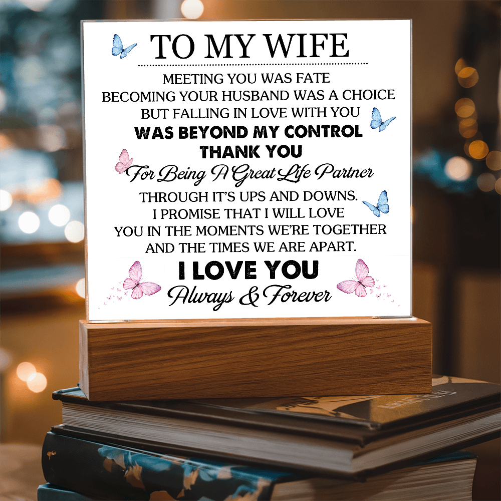 To My Wife - Acrylic Square Plaque Gift