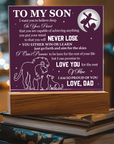 To My Son - Acrylic Square Plaque Gift From Dad