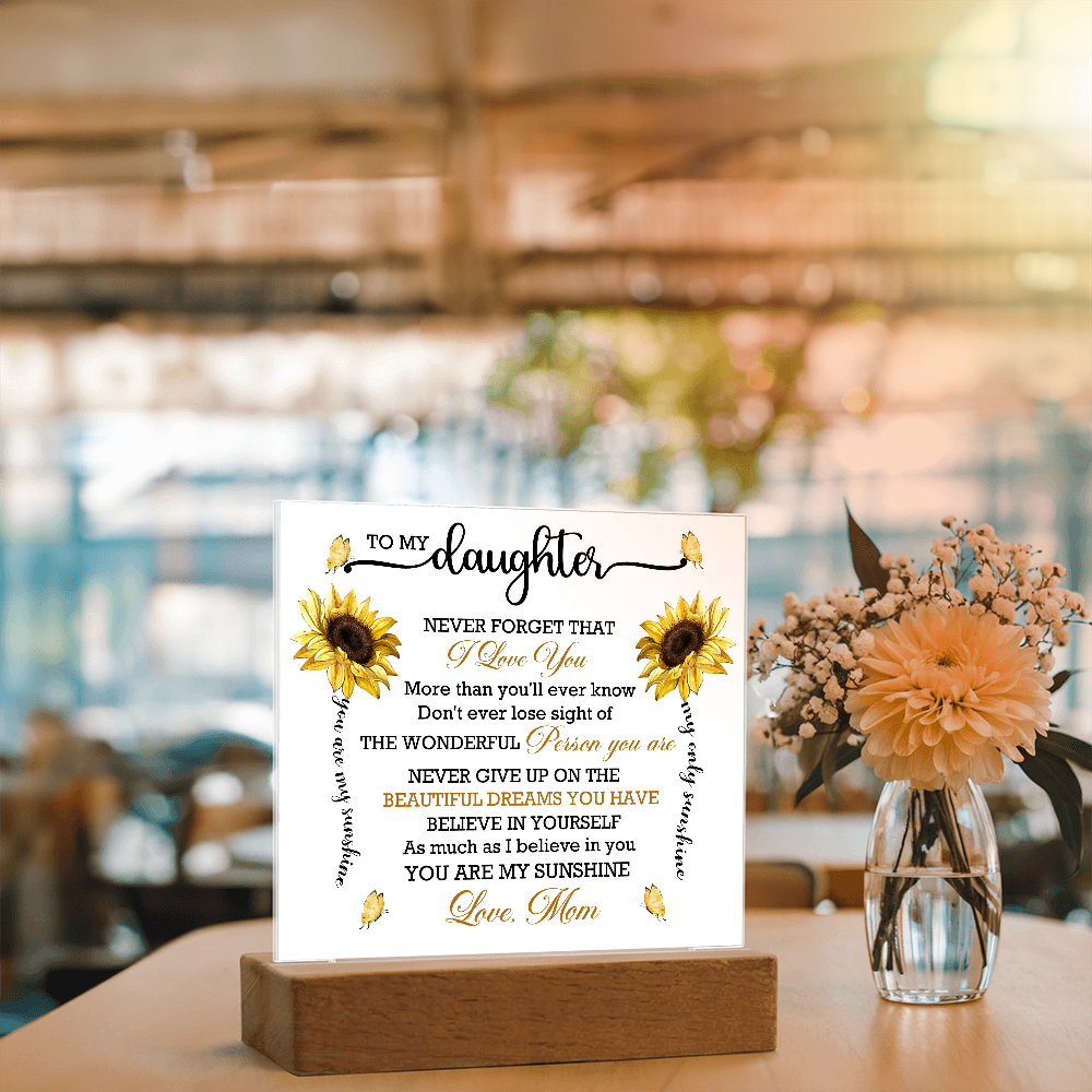 To My Granddaughter - Acrylic Square Plaque Gift