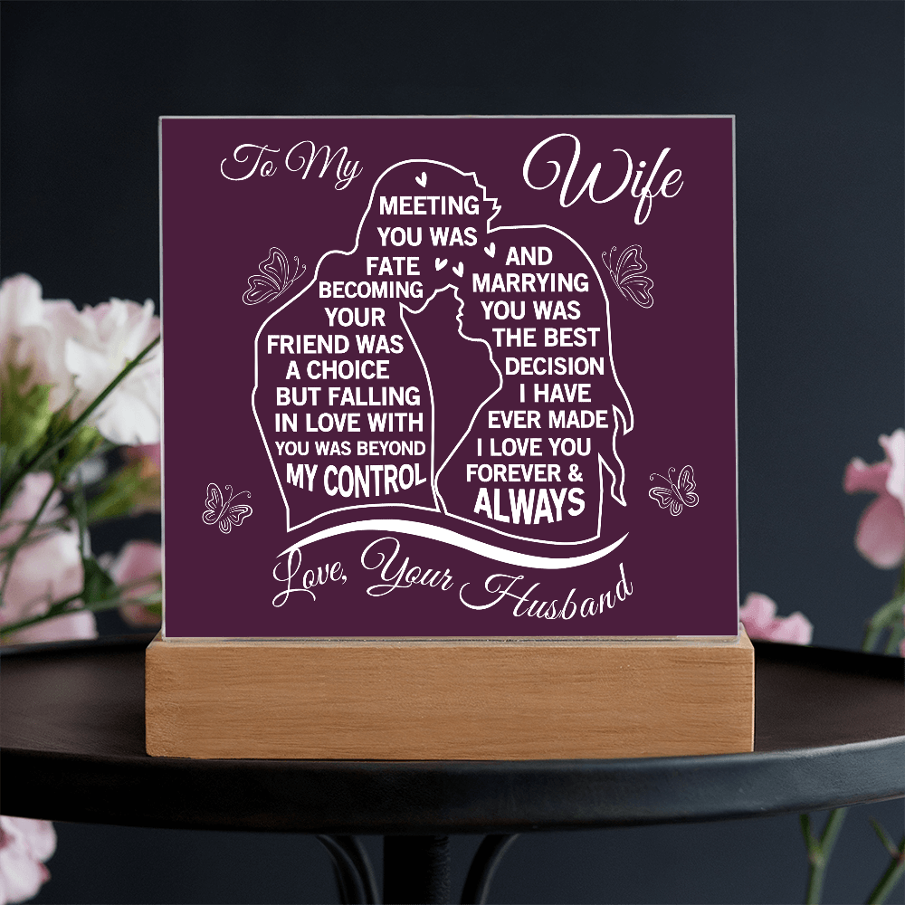 To My Wife - Acrylic Square Plaque Gift
