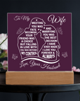 To My Wife - Acrylic Square Plaque Gift