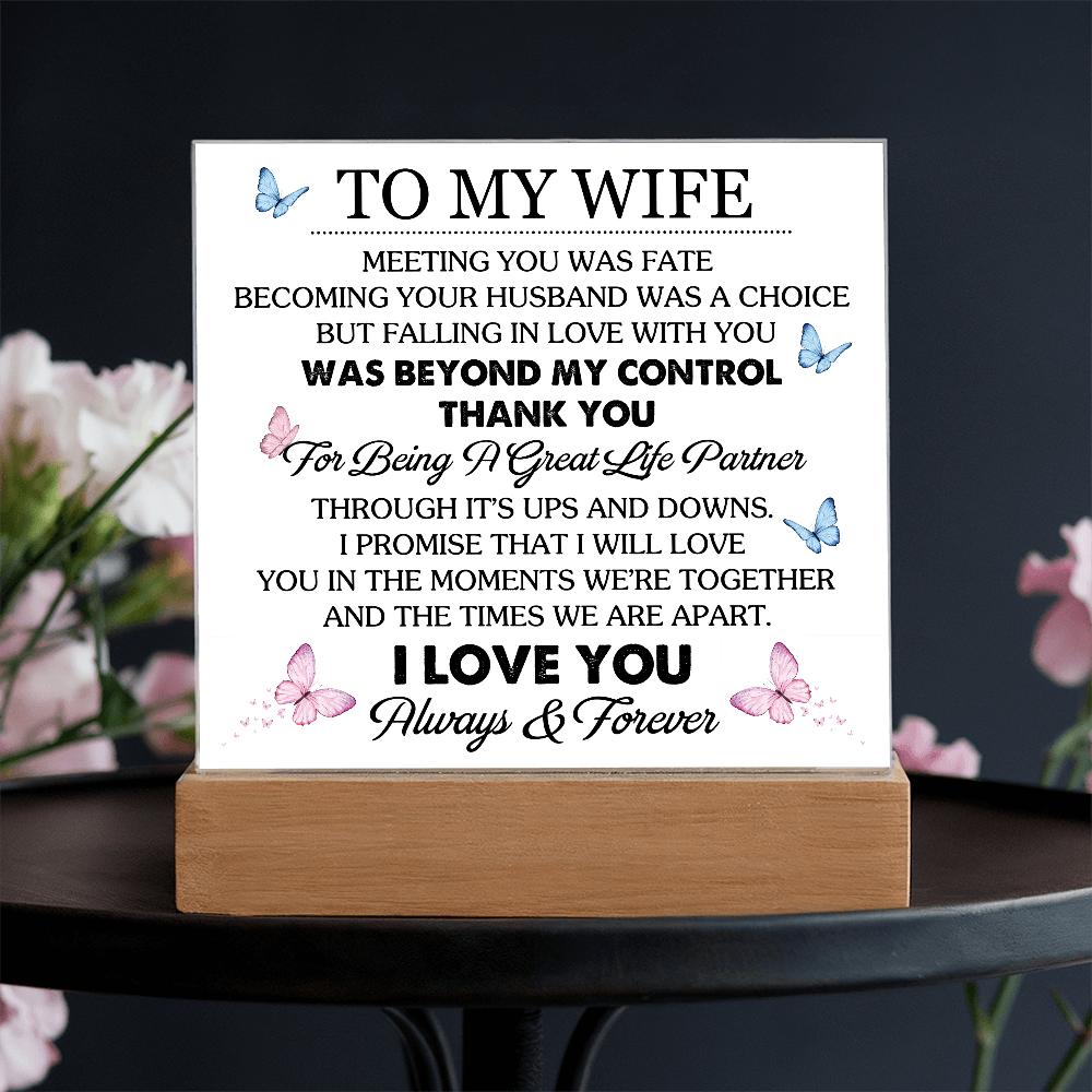 To My Wife - Acrylic Square Plaque Gift