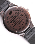 To My Dad - Wood Watch with Engraving Gift