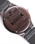 To My Dad - Wood Watch with Engraving Gift