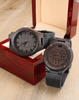 To My Dad - Wood Watch with Engraving Gift