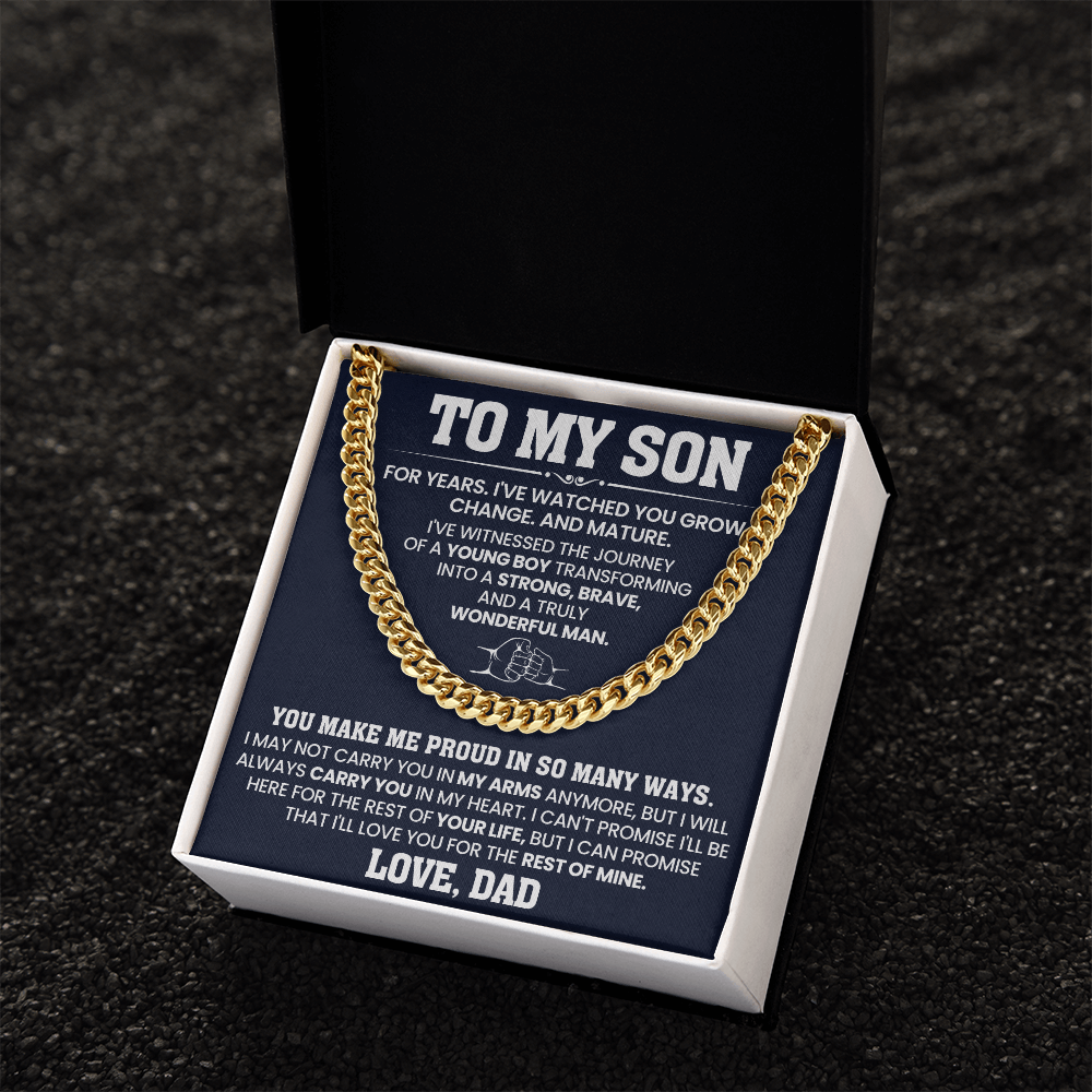 To My Son - Cuban Link Chain Gift