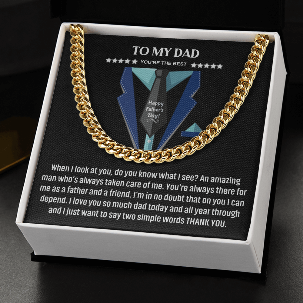 To My Dad - Cuban Link Chain Gift