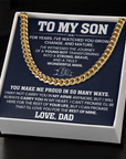 To My Son - Cuban Link Chain Gift