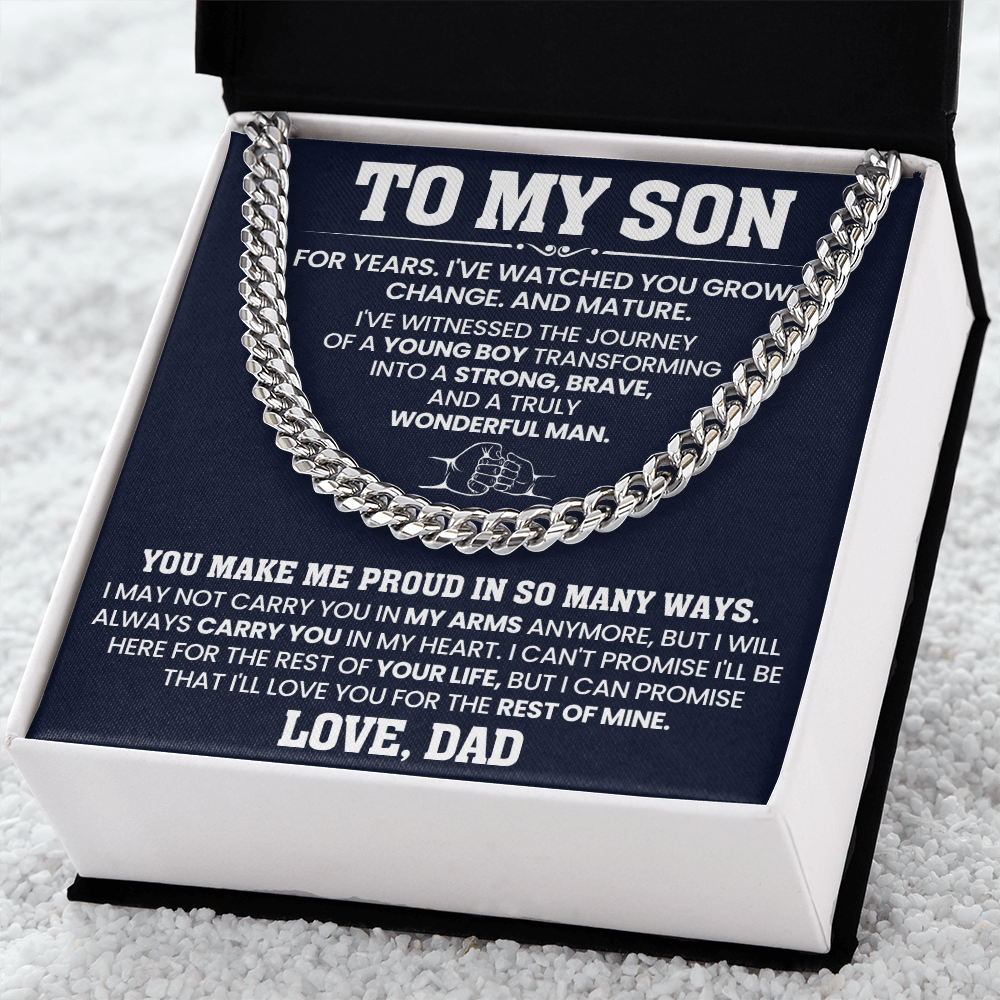 To My Son - Cuban Link Chain Gift