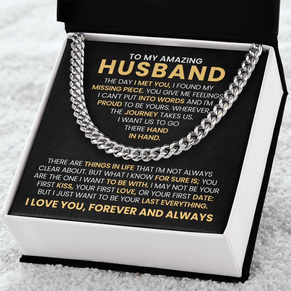 To My Husband - Cuban Link Chain Gift