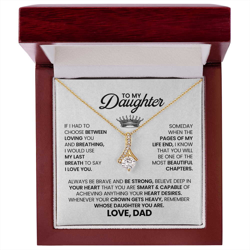 To My Daughter - Alluring Beauty Necklace Gift From Dad