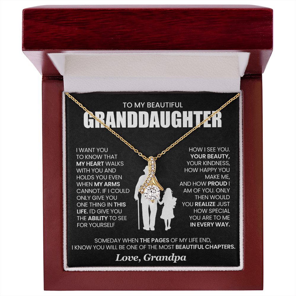 To My Granddaughter - Alluring Beauty Necklace Gift