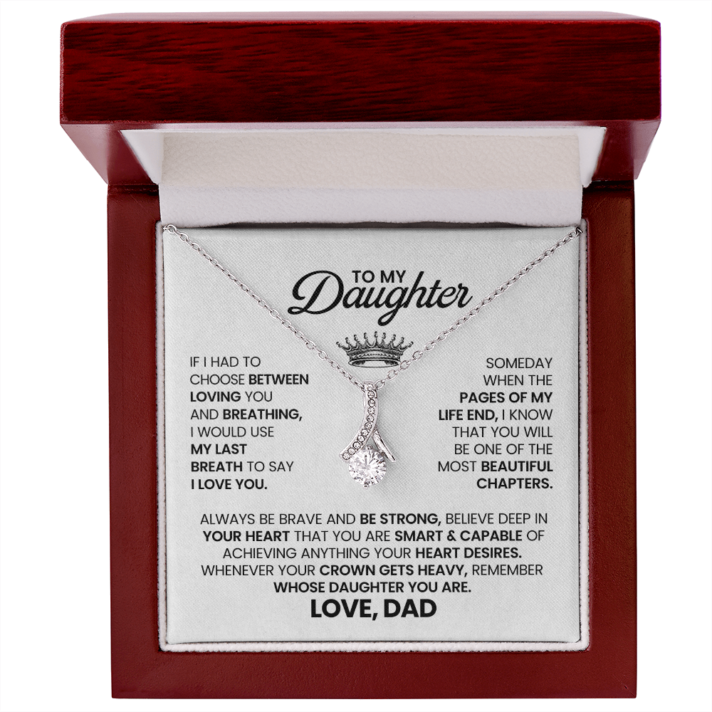 To My Daughter - Alluring Beauty Necklace Gift From Dad