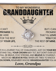To My Granddaughter - Love Knot Necklace Gift