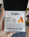 To My Daughter - Love Knot Necklace Gift From Dad
