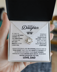 To My Daughter - Love Knot Necklace Gift From Dad