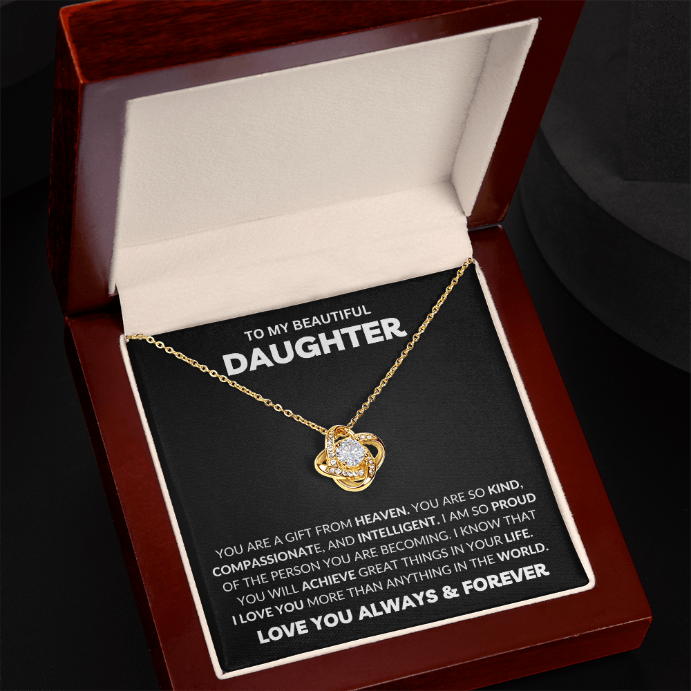 To My Daughter - Love Knot Necklace
