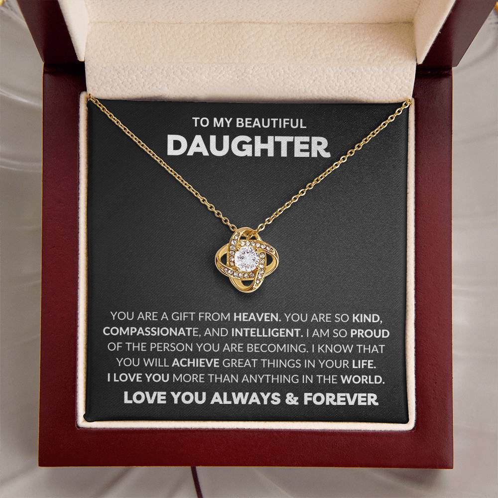 To My Daughter - Love Knot Necklace