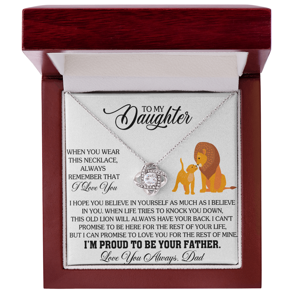To My Daughter - Love Knot Necklace Gift From Dad